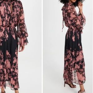 Gorgeous pleated long sleeve maxi dress